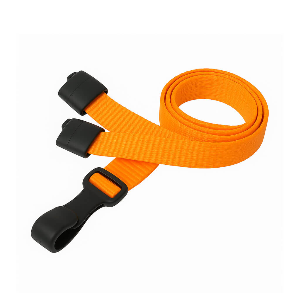 Okovratna trakica s plast. karabinerom – poliester 10mm – narančasta [L-B-ORP]